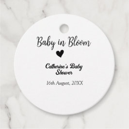 Baby in blühender Babydusche einfaches schwarzes H Geschenkanhänger