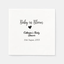 Baby in blühender Babydusche einfaches schwarzes H