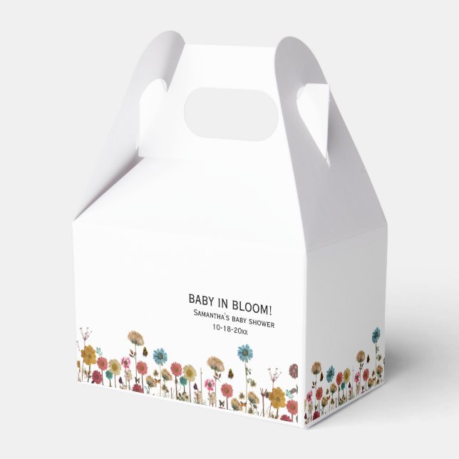 Baby in blühender Blume Babydusche Geschenkschachtel (Vorderseite)