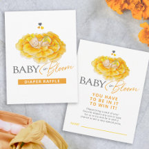 Baby in blühender gelber Babydusche-Windelpreispre