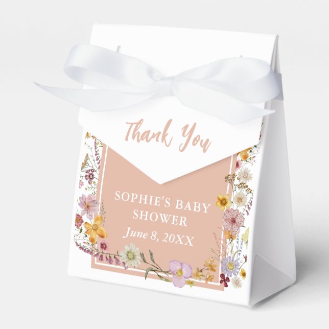 Baby in blühender Wildblume Mauve Pink Geschenkschachtel (Vorderseite)