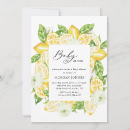 Baby in blühender Zitronenbouquet Babydusche Einla Einladung