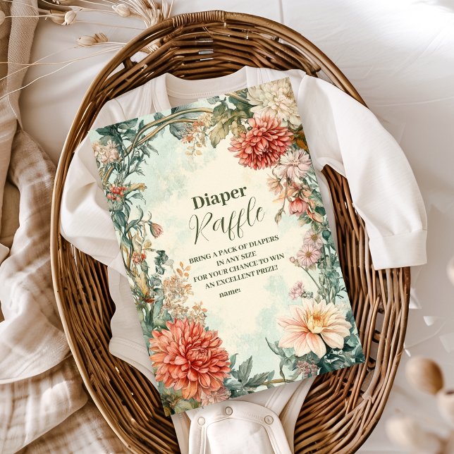 Baby in Blümflorale Wildblume Diapper Raffle Begleitkarte (Von Creator hochgeladen)