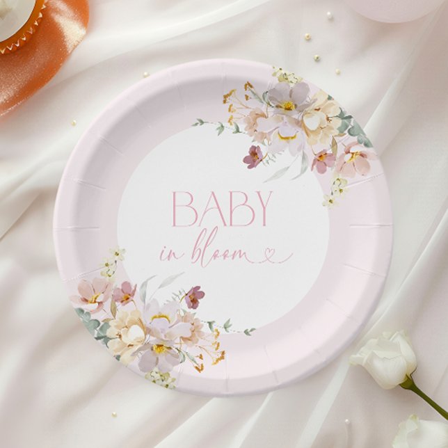 Baby in Blush Blush Pink BläsernBaby Dusche Pappteller (Von Creator hochgeladen)