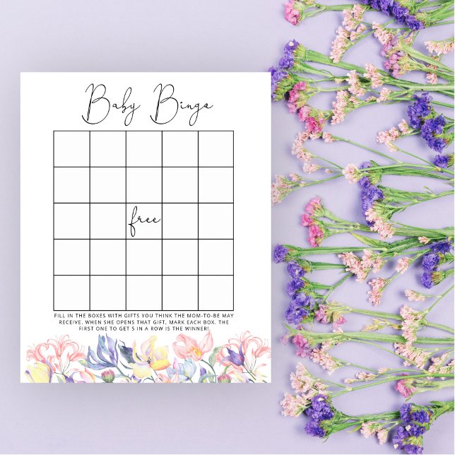 Baby in Blüte Baby Dusche Bingo Spiel (Von Creator hochgeladen)