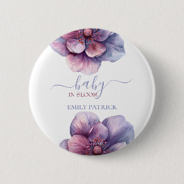 Baby in Blüte | Babydusche Button