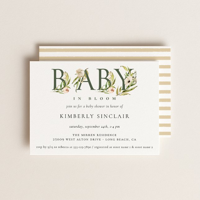 Baby in Blüte Kinderdusche Einladung (Von Creator hochgeladen)