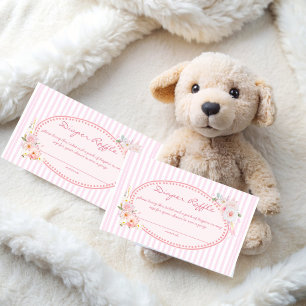 Baby in Blüte Preppy-Baby-Shower-Windel-Raffle Begleitkarte