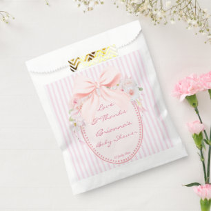 Baby in Blüte Retro-Preppy-Schleife personalisiert Geschenktütchen
