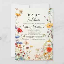 Baby in Blüte und Blume Ich Babydusche Einladung
