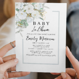 Baby in Blüte und Cheery Brunches Babydusche Einladung