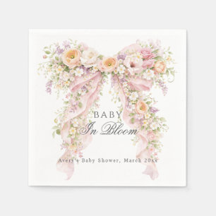 Baby in Blüten Florales Mädchen-Baby-Shower  Serviette