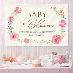 Baby in Blütenblütenblume Kinderdusche nach Maß Banner
