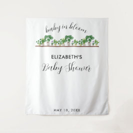 Baby in Blütendusche Grünpflanzen Botanisch Wandteppich