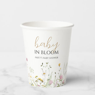Baby in Blütendusche Wildblumen Papiertasse Pappbecher