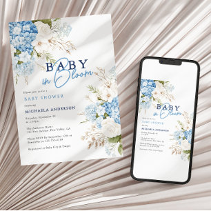 Baby in Blütenfarbenflorale Babydusche Einladung