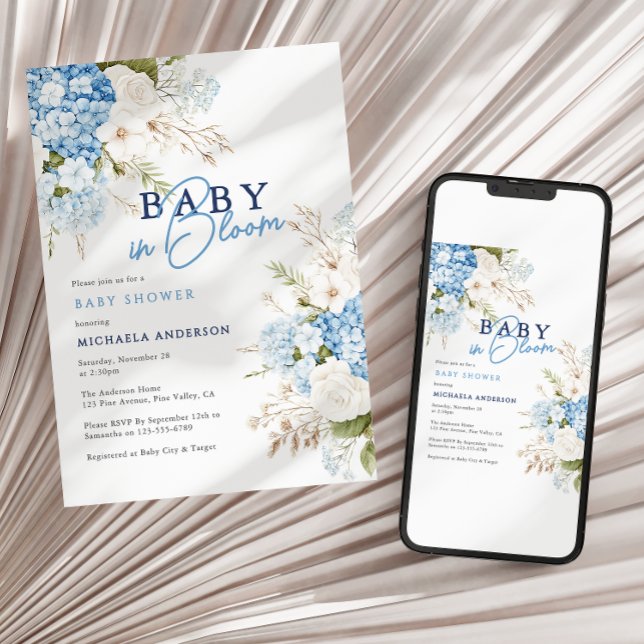 Baby in Blütenfarbenflorale Babydusche Einladung (Von Creator hochgeladen)