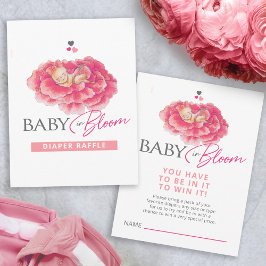Baby in blütenrosa Babydusche Windelpreispreisverl Begleitkarte