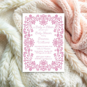 Baby in blütigem rosa staubigen mexikanischen Baby Einladung