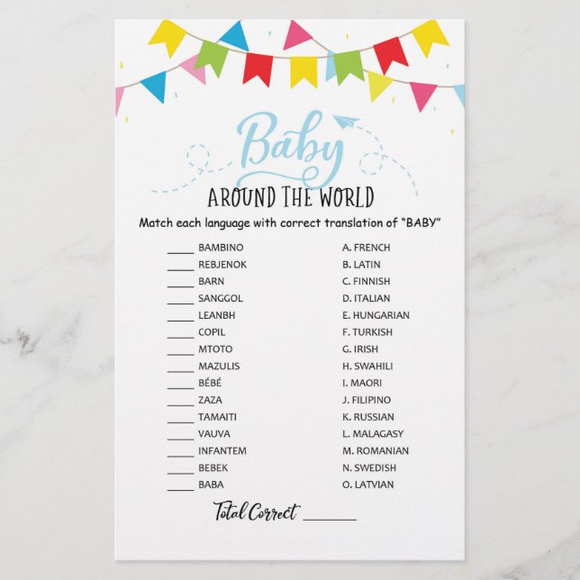 Baby In der ganzen Welt mit Babydusche (Vorderseite)