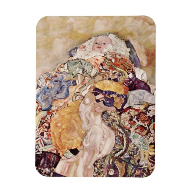 Baby in hell farbenem Quilt Magnet (Vertikal)