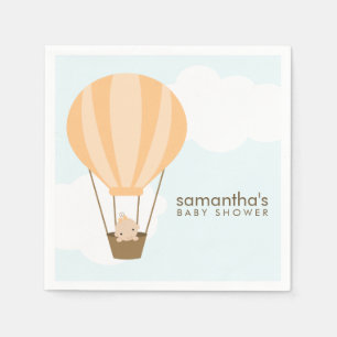 Baby in Orange Hot Air Balloon Baby Dusche Serviette