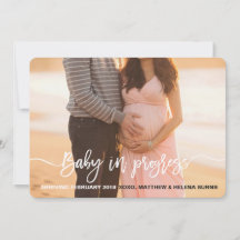 Baby in Progress-Ankündigung