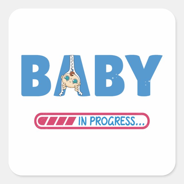 Baby in progress Visitenkarte Quadratischer Aufkleber (Vorderseite)