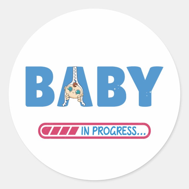 Baby in progress Visitenkarte Runder Aufkleber (Vorderseite)