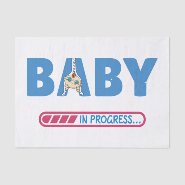 Baby in progress Visitenkarte Seidenpapier (Vorderseite)