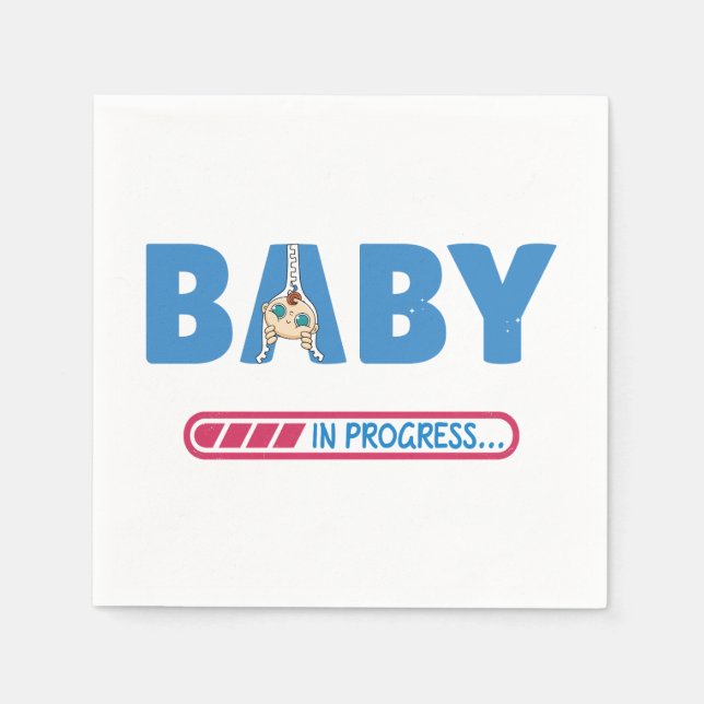 Baby in progress Visitenkarte Serviette (Vorderseite)