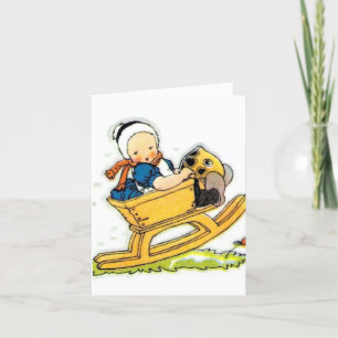 Baby in Rocker Vintag Dankeskarte