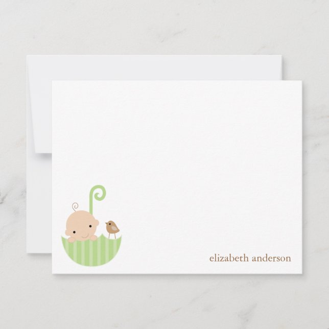 Baby in Umbrella Custom Flat Merci Cartes (Devant)