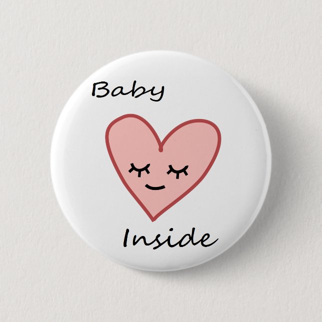 Baby innerhalb des Herz-Knopf-schwangere Button (Vorderseite)