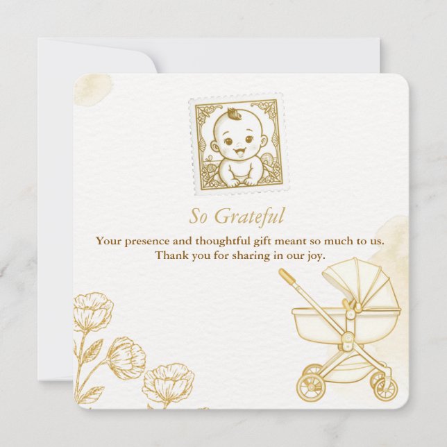 Baby Invitation - Cute Stamp (Devant)