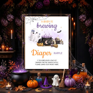 Baby is am Brauen Halloween-Windel-Raffle-Tischsch Poster