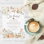 Baby is Brewing | Autumn Coffee Baby Shower Einladung<br><div class="desc">Autumn coffee themed baby shower with "Oh Baby!" text with coffee ring incorporated into design. Fall has snuck up on us. And if you’re planning a baby shower for yourself or a loved one, why not utilize the season as inspiration. Dusty blush hues, orangey gold, and nutmeg come together in...</div>