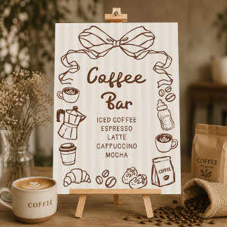 Baby is Brewing Baby Shower Kaffee-Bar-Plakat Poster
