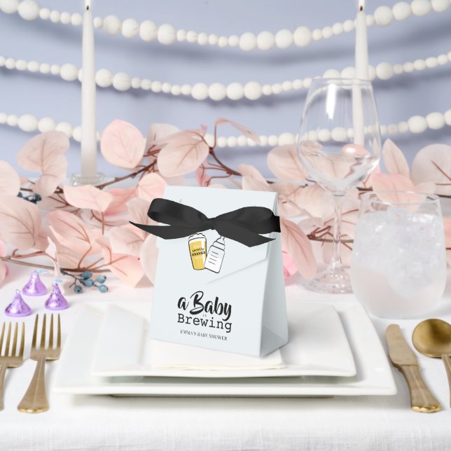 Baby is Brewing Beer Baby Bottle Blue Baby Shower Geschenkschachtel (Hochzeit)