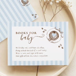 Baby Is Brewing Blue Stripes Books for Baby Card Begleitkarte