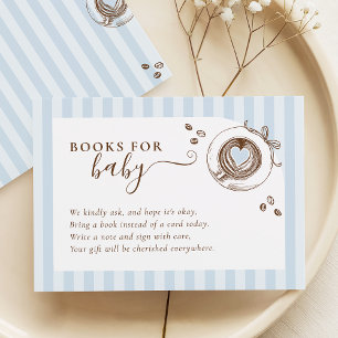 Baby Is Brewing Blue Stripes Bücher für Baby-Karte Begleitkarte
