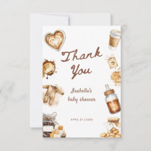 Baby Is Brewing Cafe Bebe Kaffee Braun Baby Shower Dankeskarte