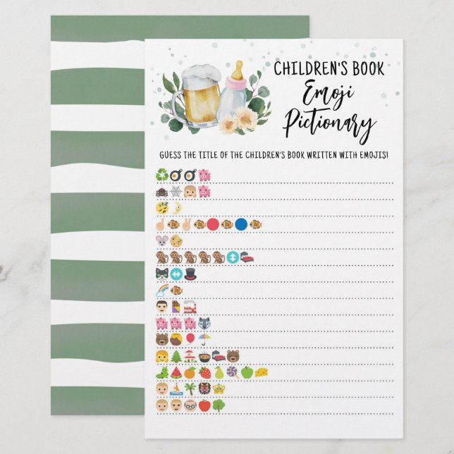 Baby Is Brewing Children's Book Emoji Pictionary (Vorne/Hinten)