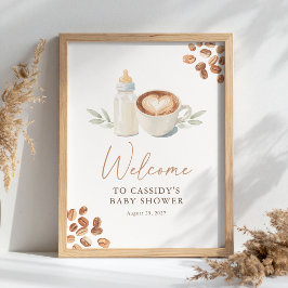 Baby is Brewing Coffee Baby Shower Welcome Sign Poster