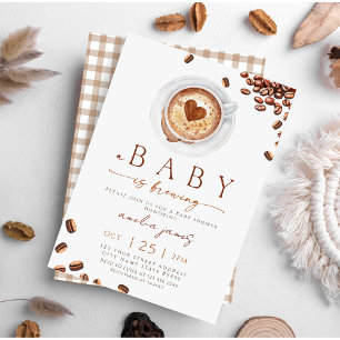 Baby Is Brewing Coffee Bean Babyparty Einladung