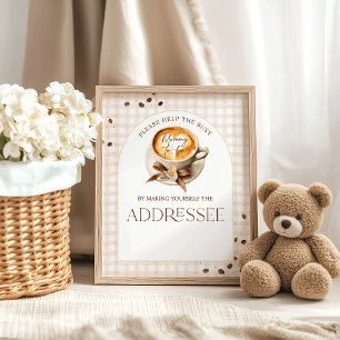 Baby is Brewing Coffee Bean Thema Baby Shower Bar Poster
