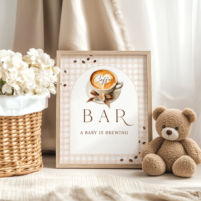 Baby is Brewing Coffee Bean Theme Baby Shower Bar Poster (Von Creator hochgeladen)