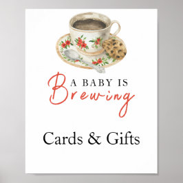 Baby is brewing coffee Cards and gifts baby shower Poster