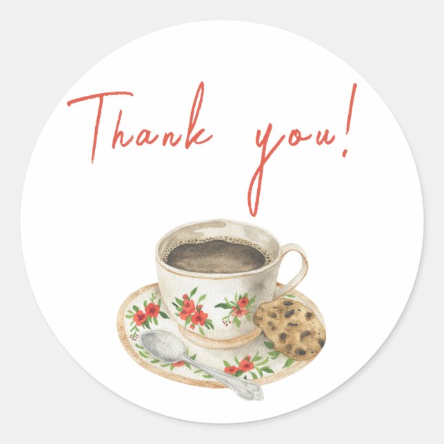 Baby is Brewing Coffee Thank you Runder Aufkleber (Vorderseite)