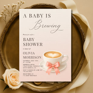 Baby is Brewing Coquette-Bogen-Baby-Shower Einladung